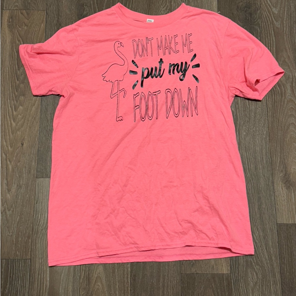 Custom Made Flamingo Sarcastic Pink Shirt Size Large